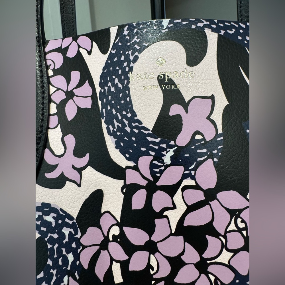 Kate Spade New York Snake Garden Medium Purple & Pink Tote Bag - Picture 4 of 14